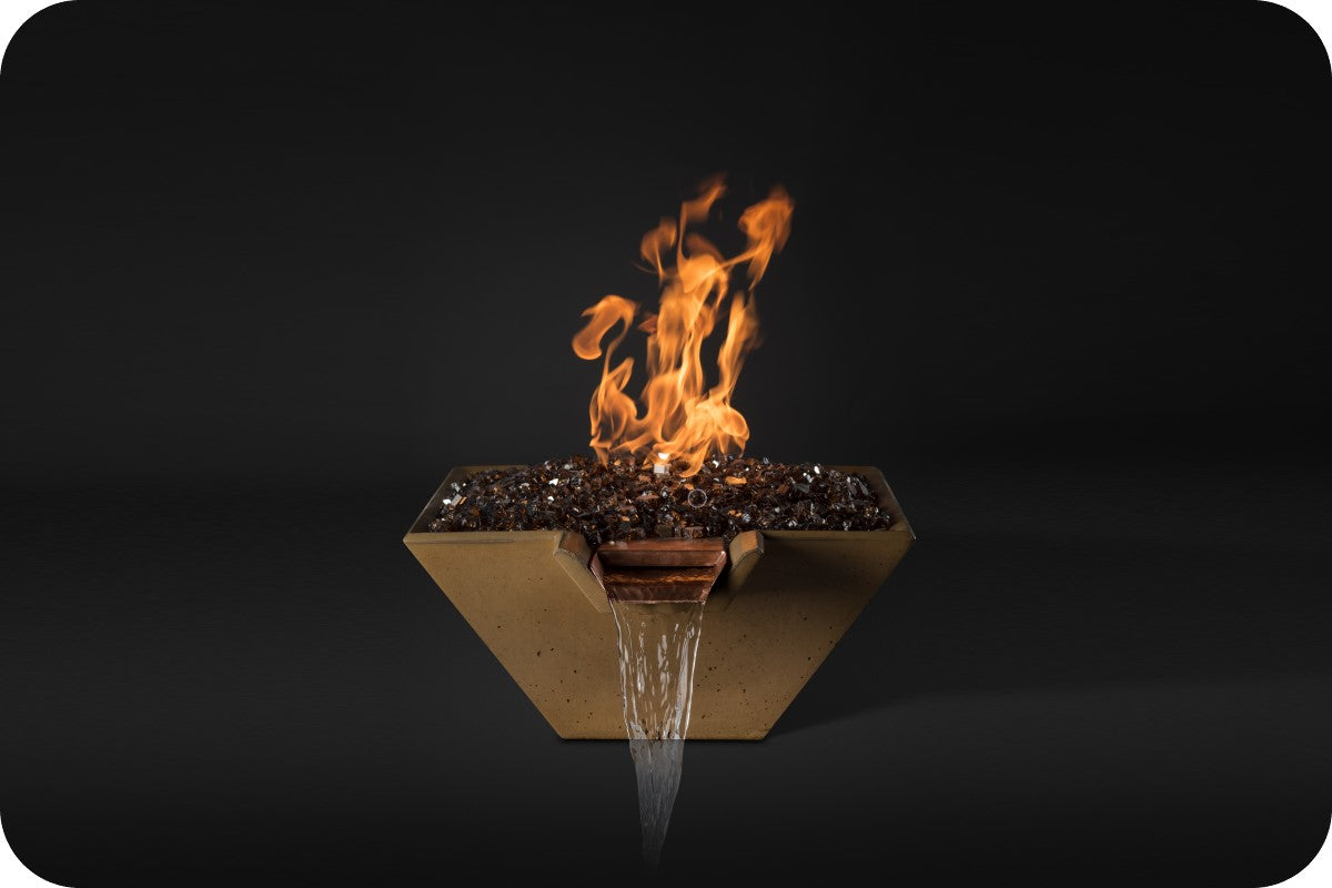 Slick Rock Cascade Square Gas Fire & Water Bowl
