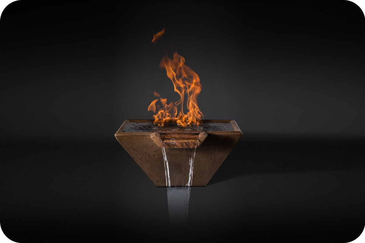 Slick Rock Cascade Square Gas Fire & Water Bowl