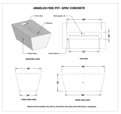 The Outdoor Plus Angelus Rectangle Gas Fire Table