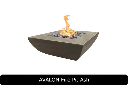 The Outdoor Plus Avalon Wide Ledge Square Gas Fire Pit