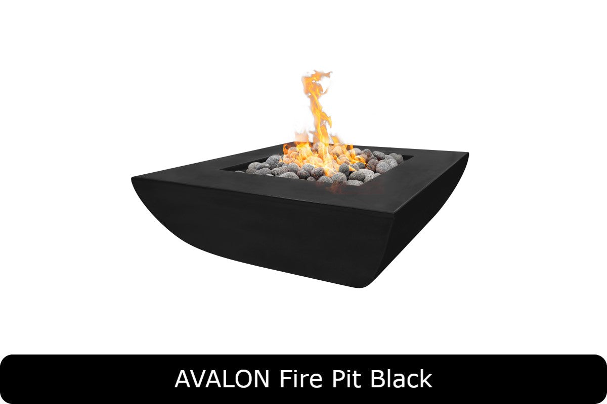 The Outdoor Plus Avalon Wide Ledge Square Gas Fire Pit