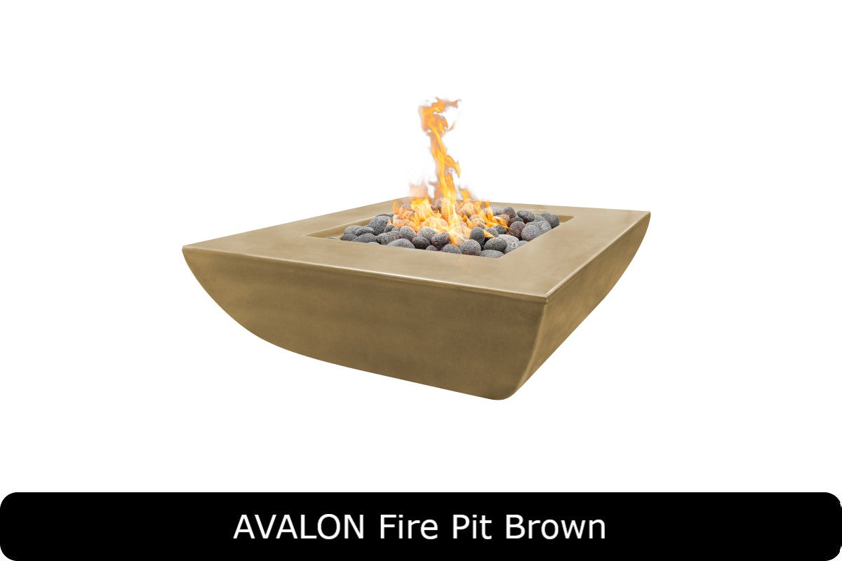 The Outdoor Plus Avalon Wide Ledge Square Gas Fire Pit