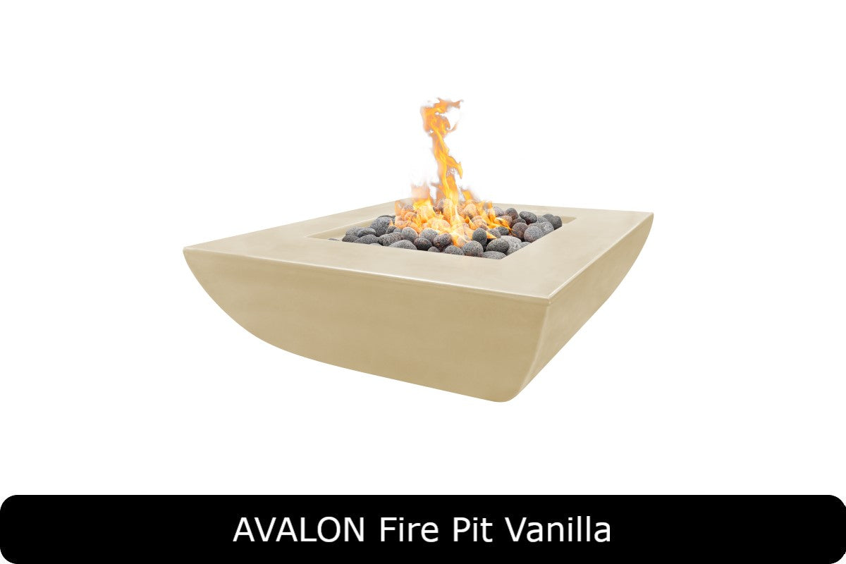 The Outdoor Plus Avalon Wide Ledge Square Gas Fire Pit