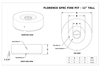The Outdoor Plus 42in Florence Low Profile Round Gas Fire Pit