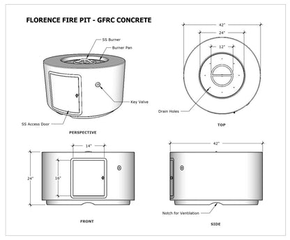 The Outdoor Plus Florence 32in Round Gas Fire Pit