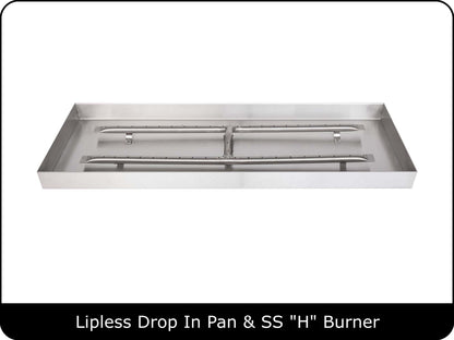 Rectangular Lipless Drop In Pan & Burner Kits