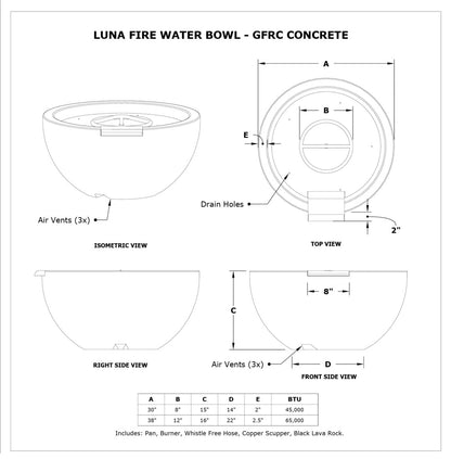 The Outdoor Plus Luna Round Fire & Water Bowl