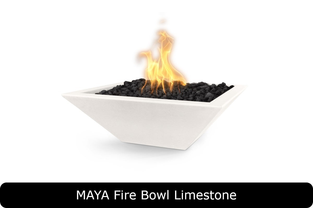 The Outdoor Plus Maya Square Gas Fire Bowl