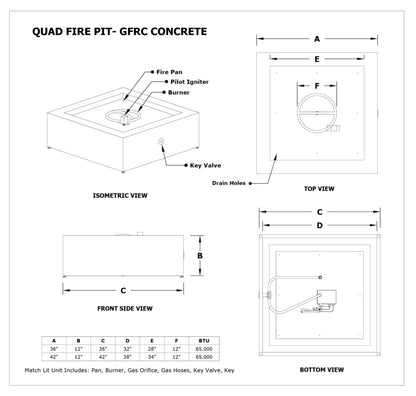 The Outdoor Plus Quad Square Gas Fire Pit