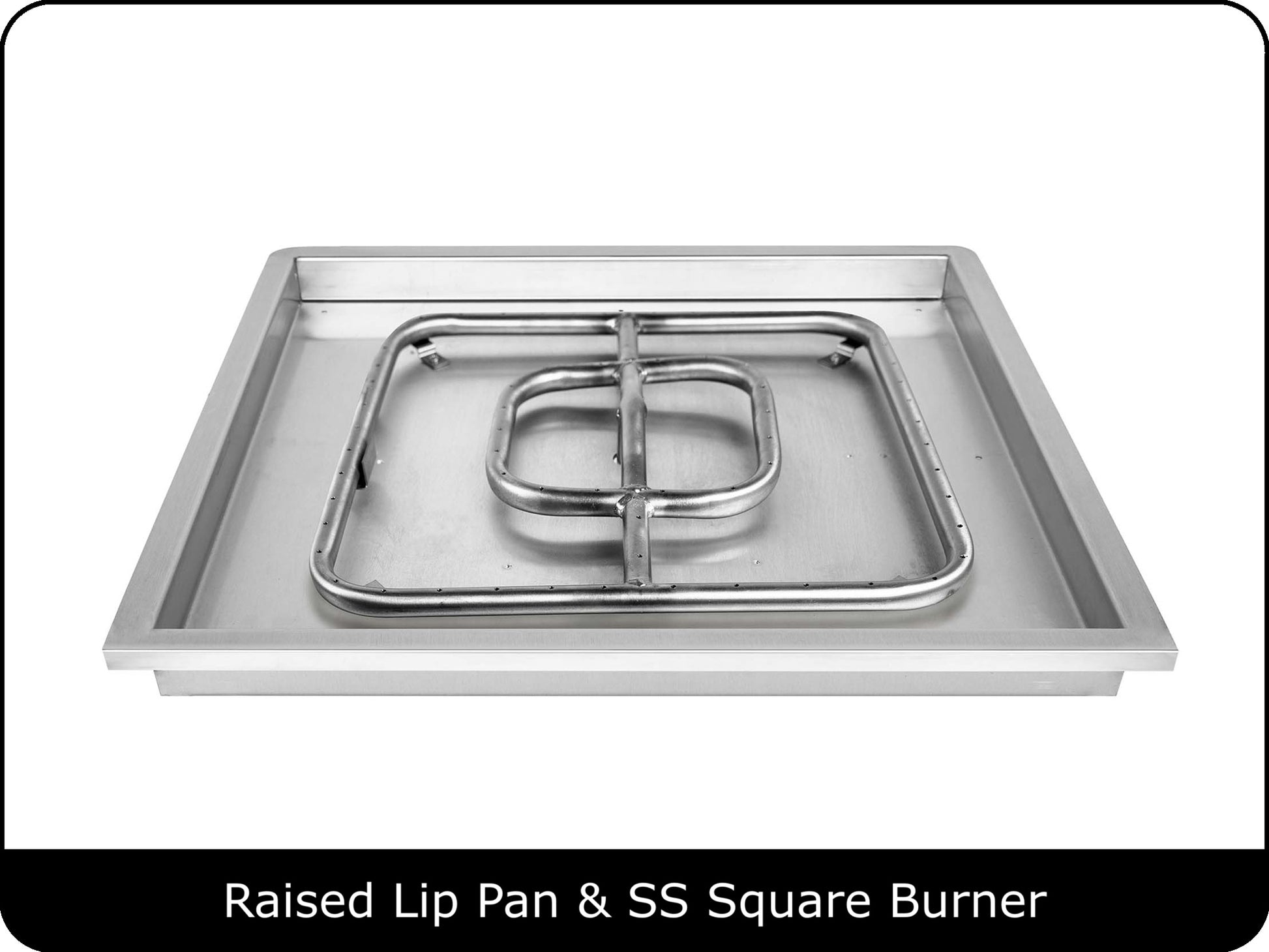 Square Raised Lip Fire Pit Pan & Burner Kit