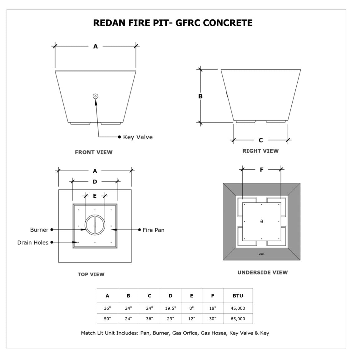 The Outdoor Plus Redan Square Gas Fire Pit