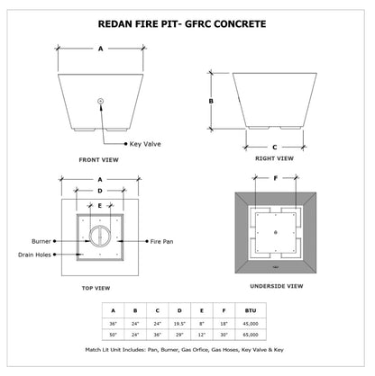 The Outdoor Plus Redan Square Gas Fire Pit