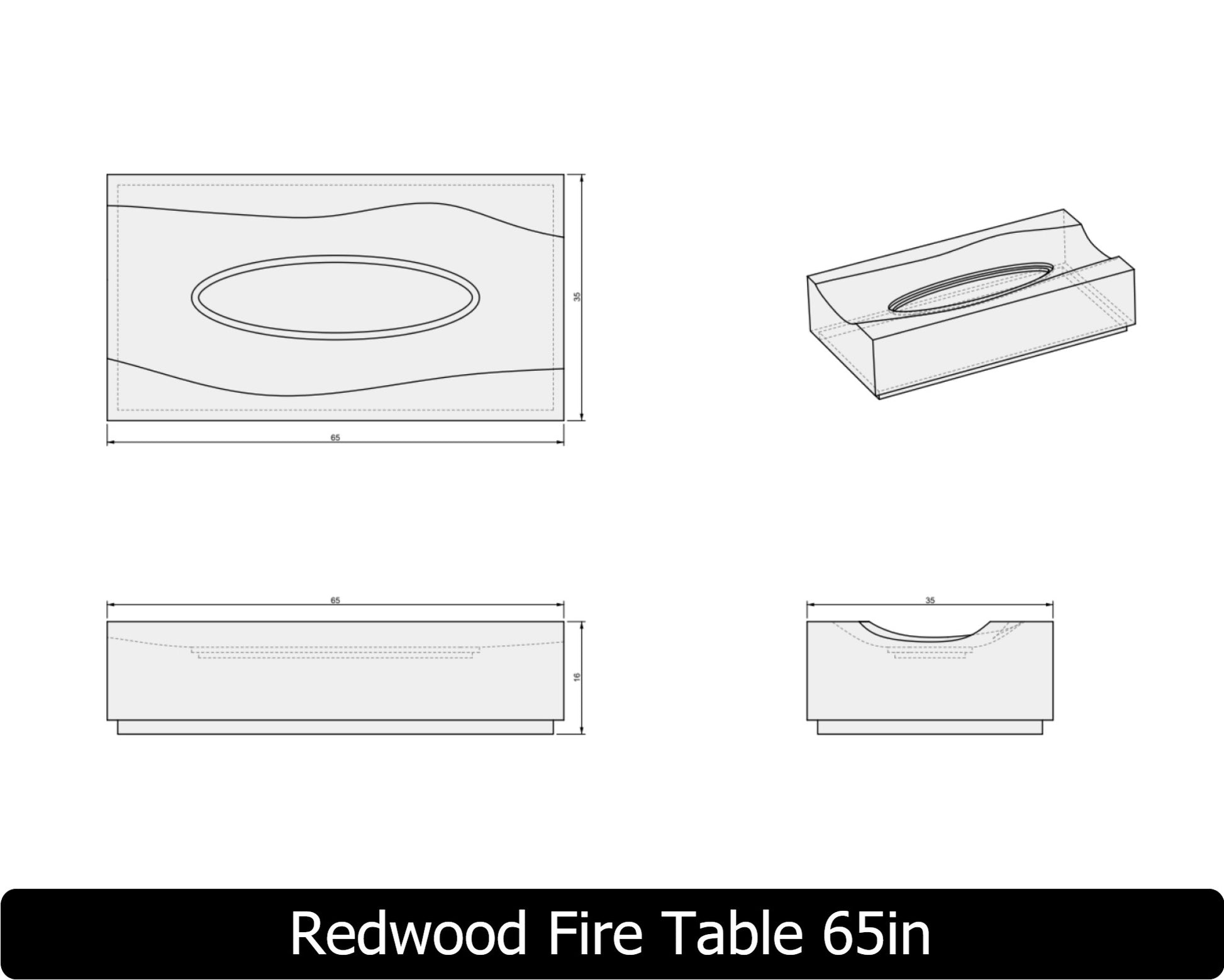 Freedom Fire Pits Redwood Gas Fire Pit Table