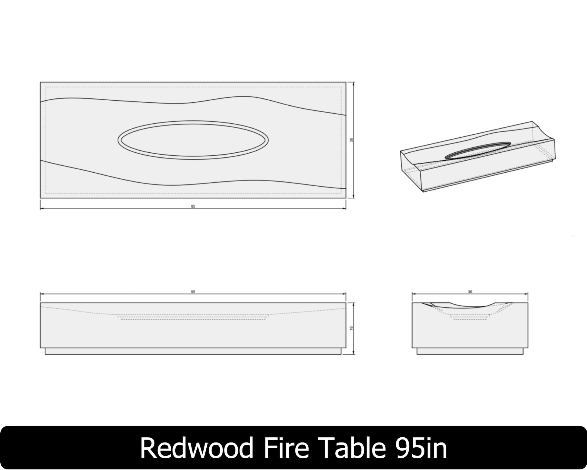 Freedom Fire Pits Redwood Gas Fire Pit Table