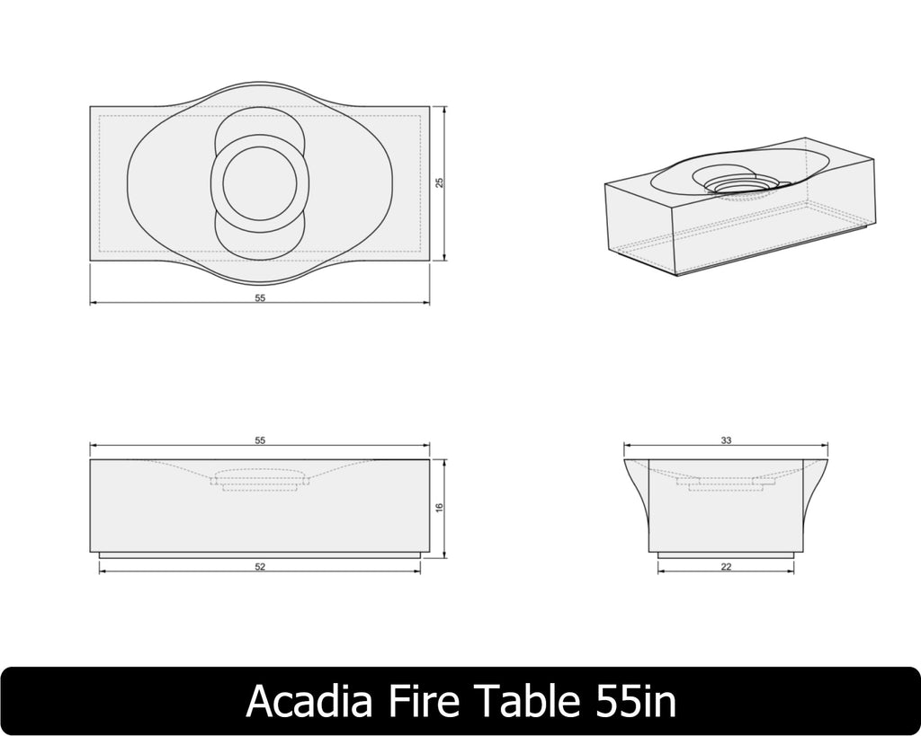 Freedom Fire Pits Acadia Gas Fire Pit Table