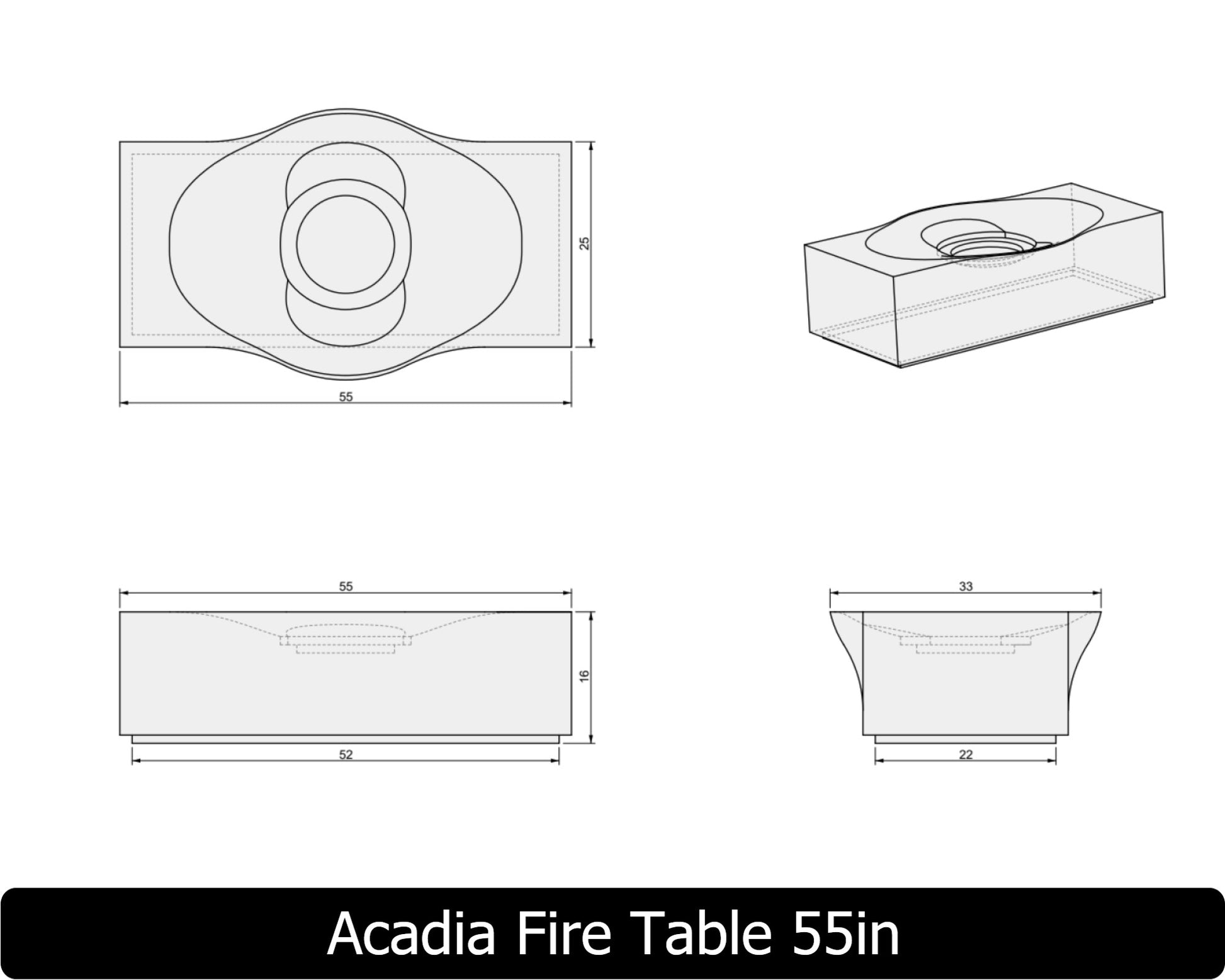 Freedom Fire Pits Acadia Gas Fire Pit Table