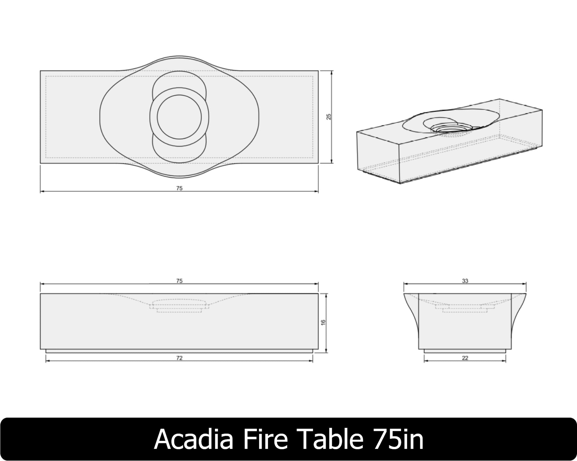 Freedom Fire Pits Acadia Gas Fire Pit Table