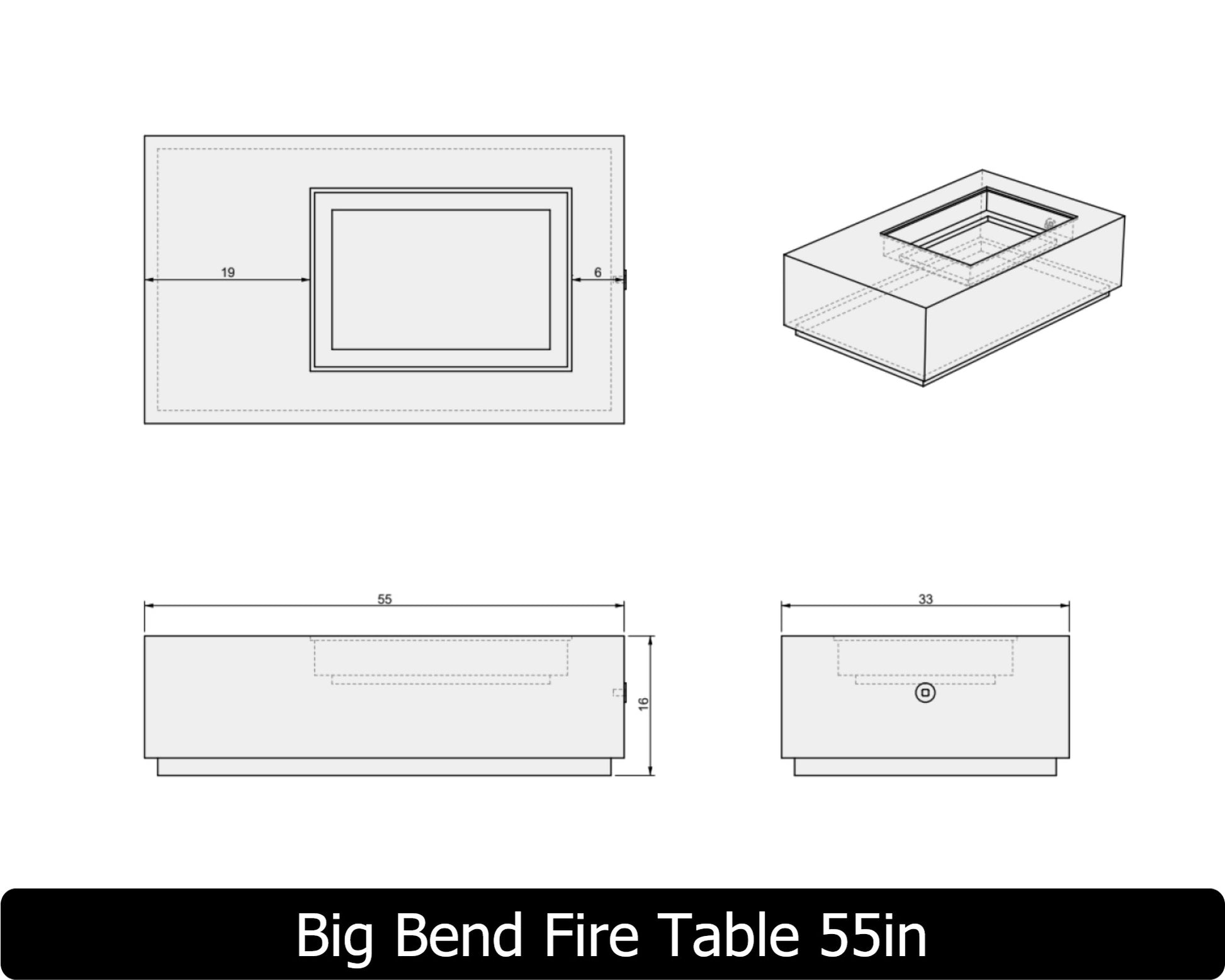 Freedom Fire Pits Big Bend Gas Fire Pit Table