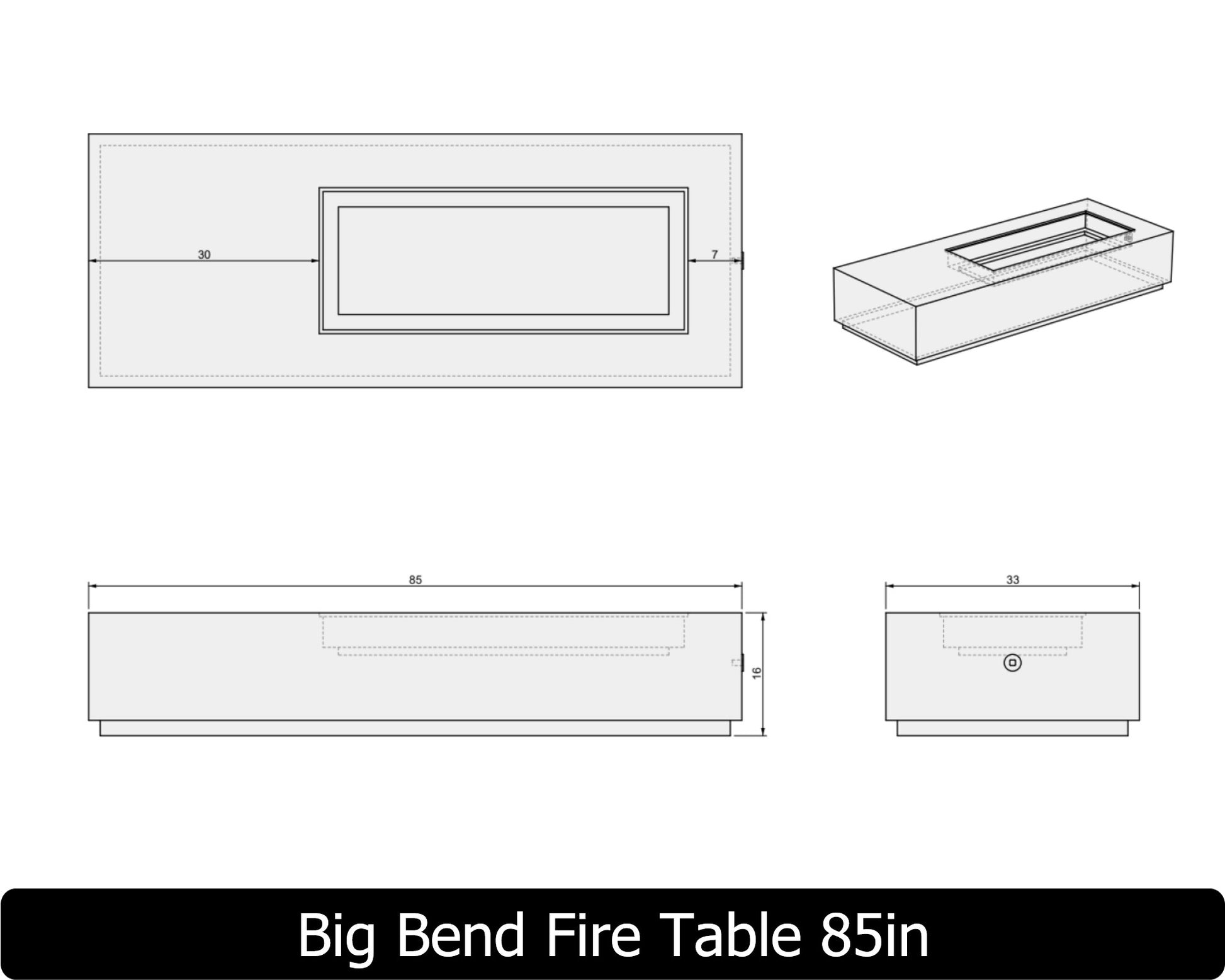 Freedom Fire Pits Big Bend Gas Fire Pit Table