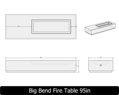 The Freedom Collection Big Bend Rectangle Gas Fire Table