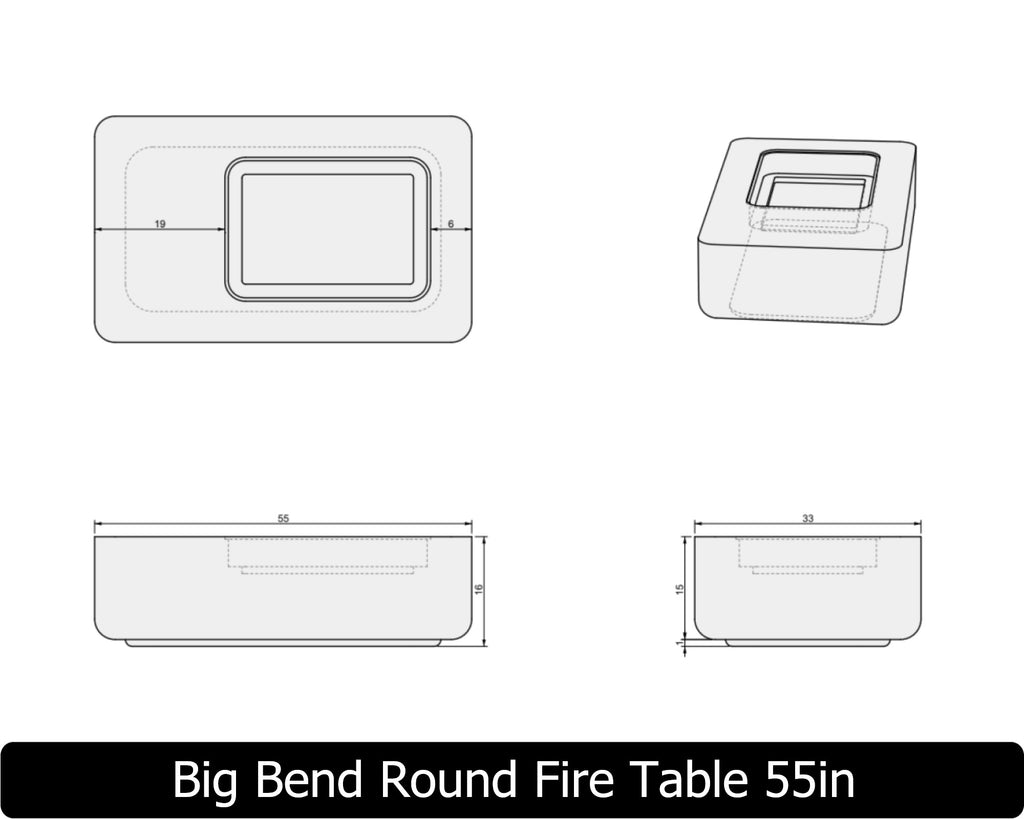 Freedom Fire Pits Big Bend Round Gas Fire Pit Table