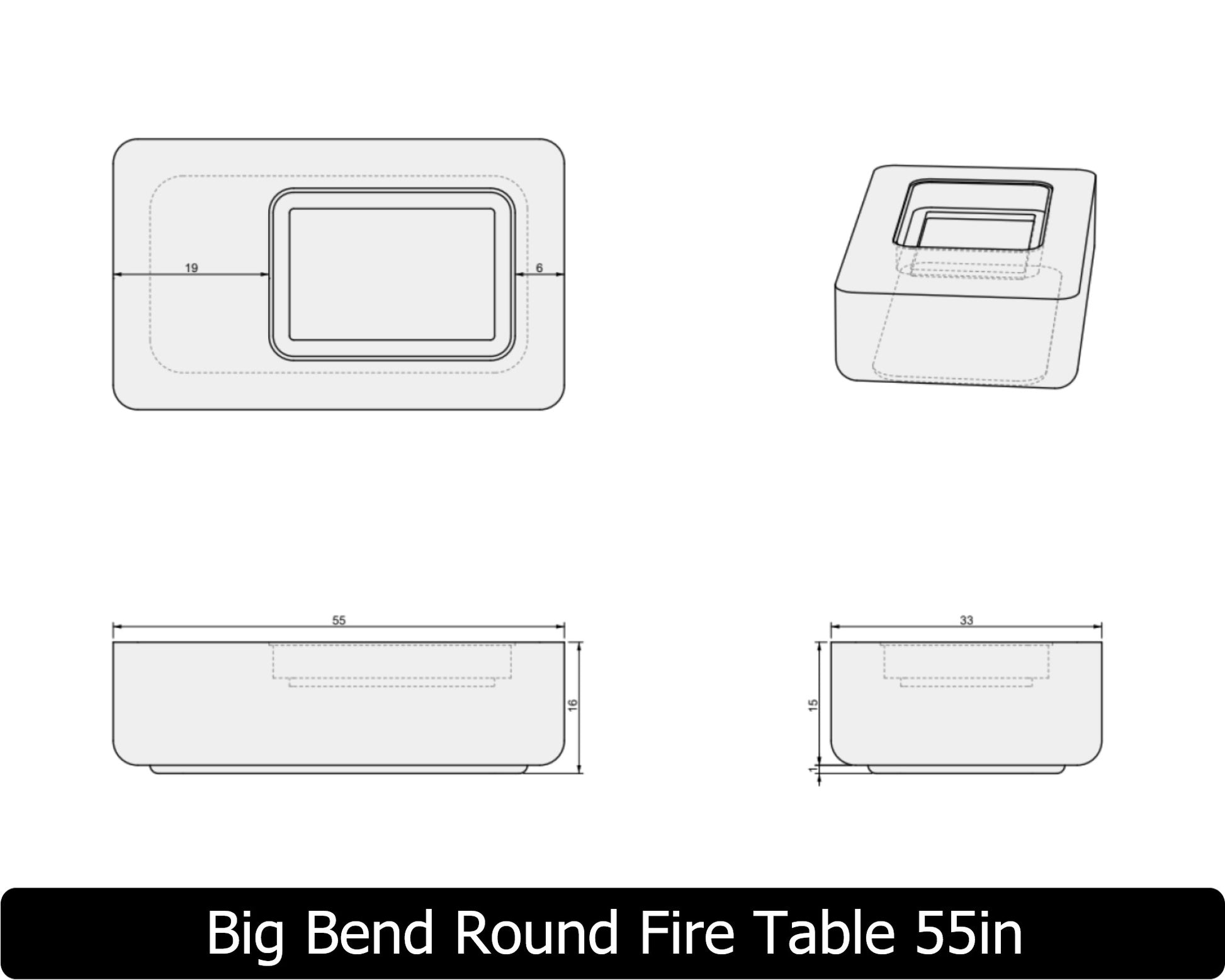 Freedom Fire Pits Big Bend Round Gas Fire Pit Table