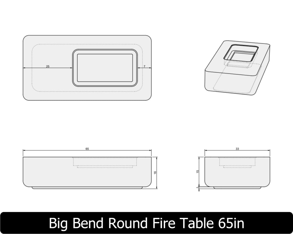Freedom Fire Pits Big Bend Round Gas Fire Pit Table