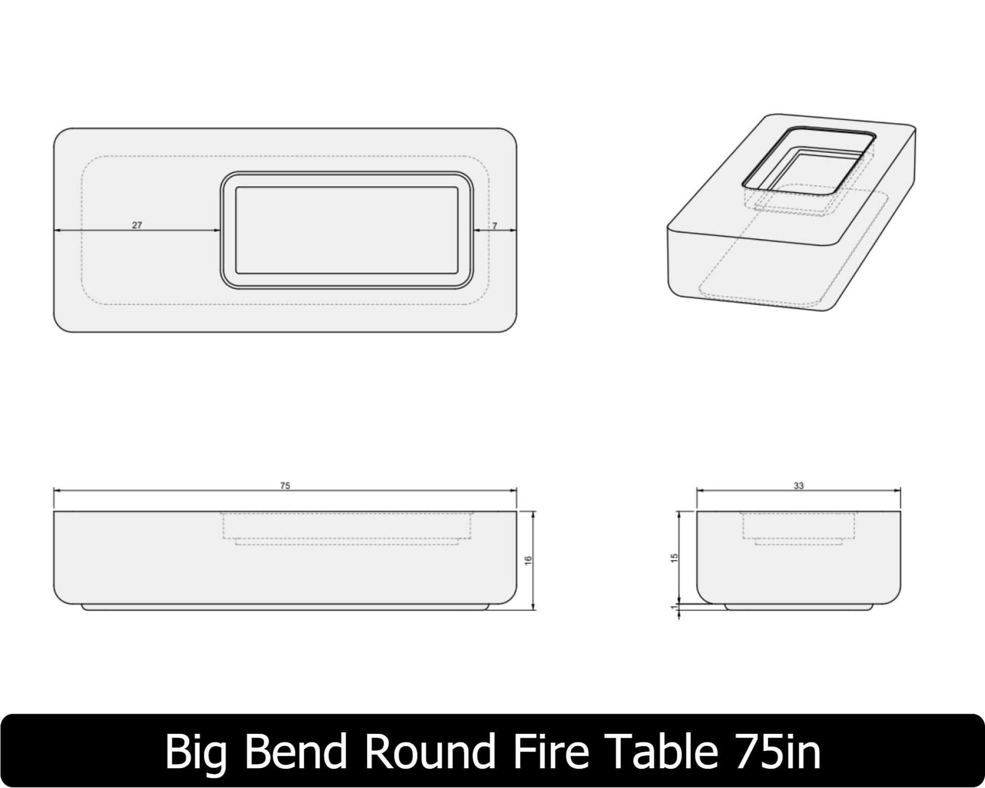 Freedom Fire Pits Big Bend Round Gas Fire Pit Table