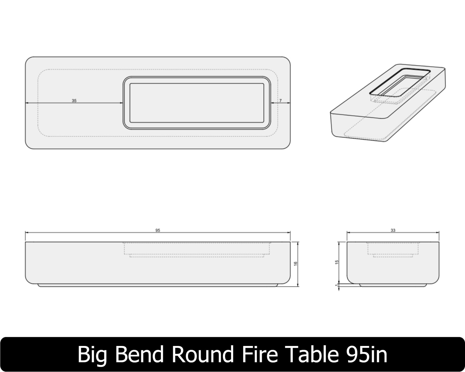 Freedom Fire Pits Big Bend Round Gas Fire Pit Table