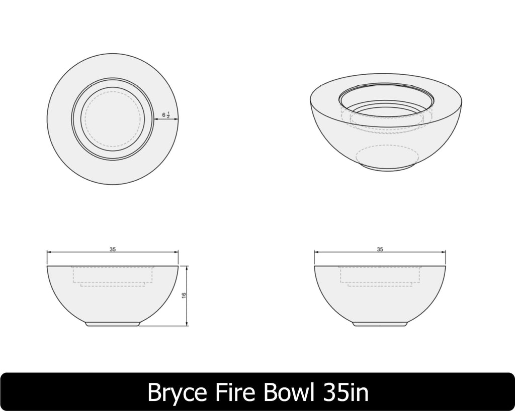 Freedom Fire Pits Bryce Gas Fire Bowl