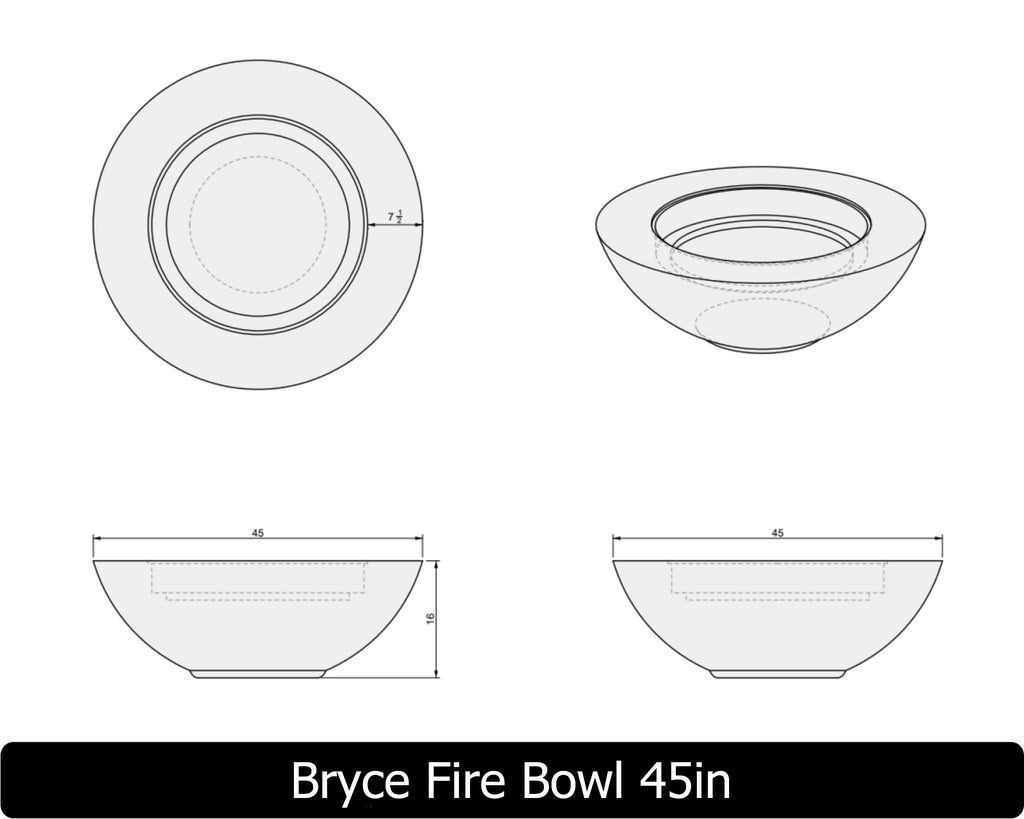 Freedom Fire Pits Bryce Gas Fire Bowl