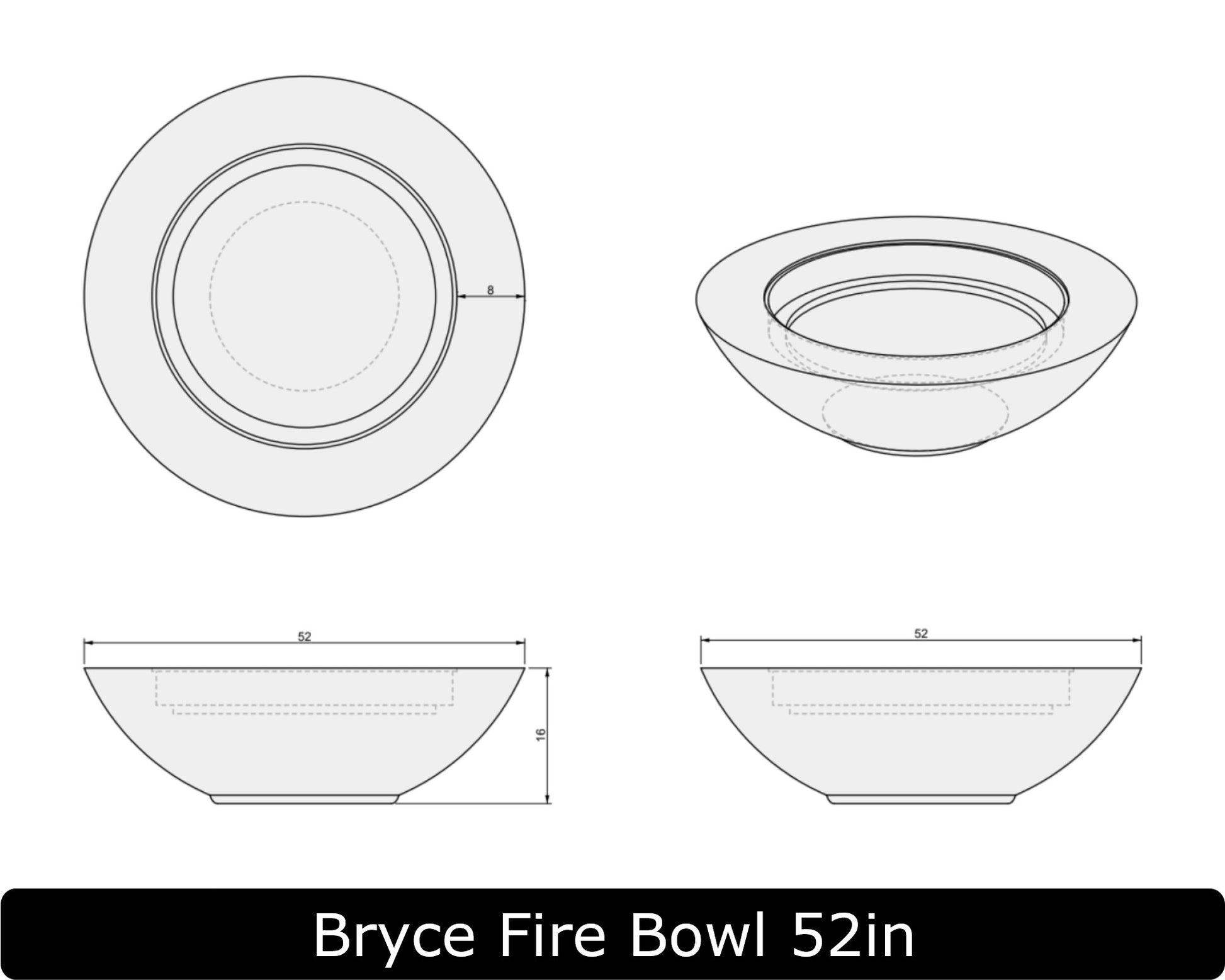 Freedom Fire Pits Bryce Gas Fire Bowl
