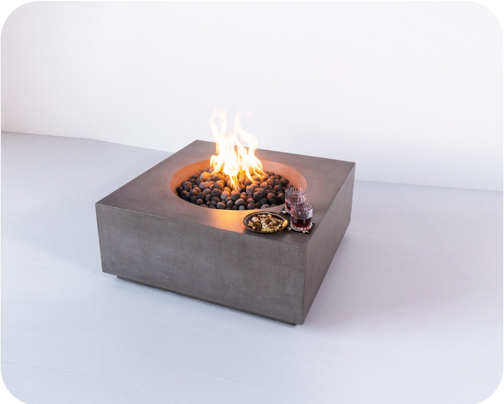 Freedom Fire Pits Cascade Square Gas Fire Pit Table