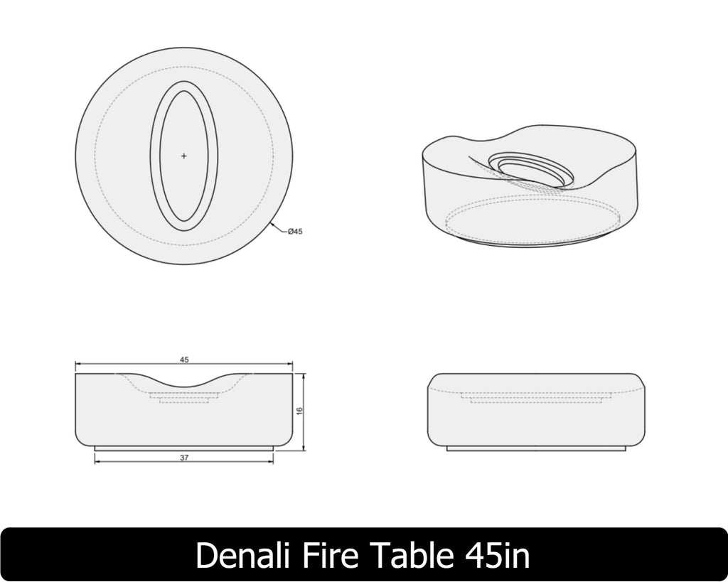 Freedom Fire Pits Denali Gas Fire Pit Table