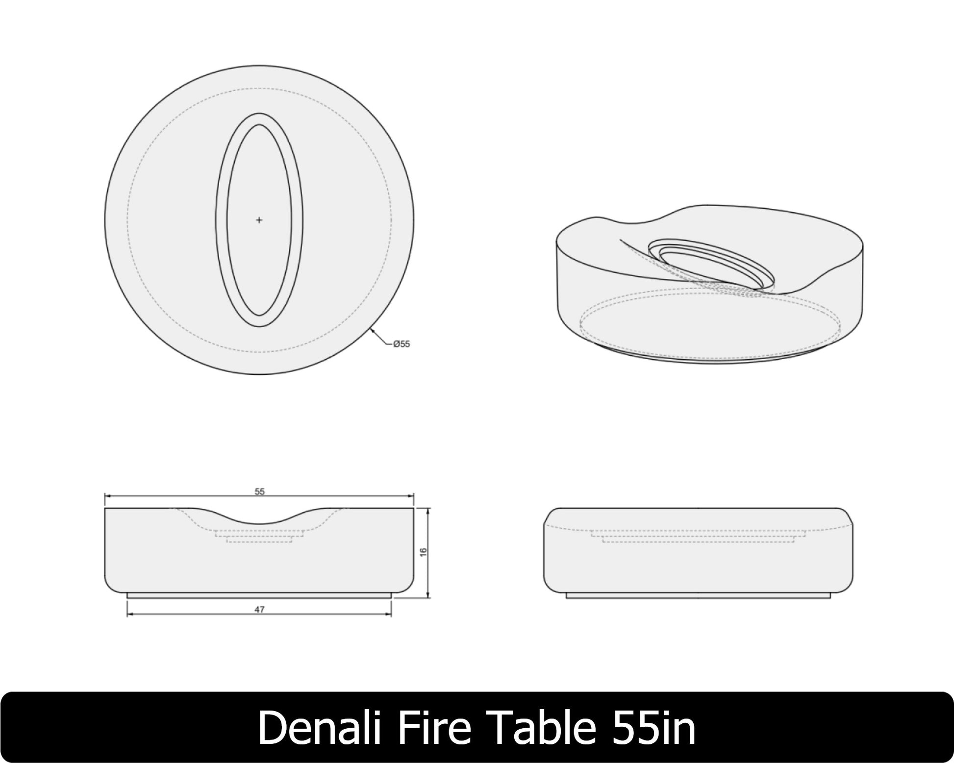 Freedom Fire Pits Denali Gas Fire Pit Table