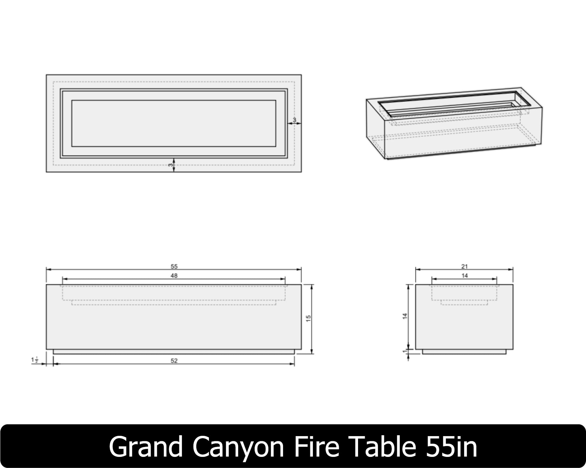 Freedom Fire Pits Grand Canyon Gas Fire Pit Table