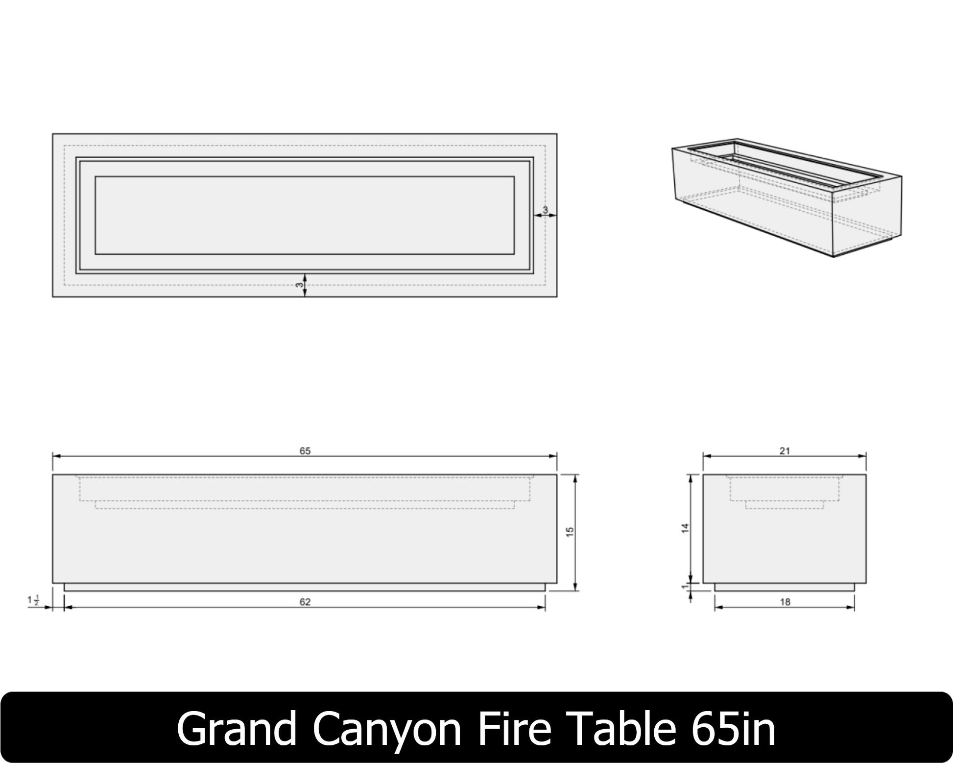 Freedom Fire Pits Grand Canyon Gas Fire Pit Table