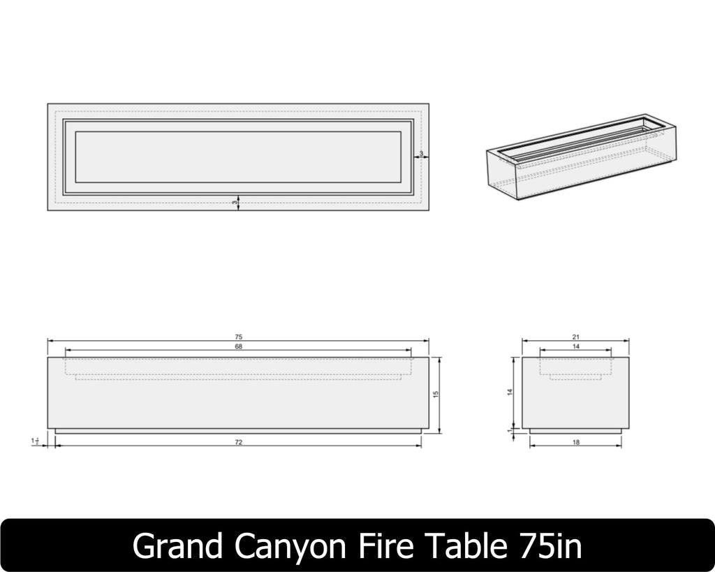 Freedom Fire Pits Grand Canyon Gas Fire Pit Table