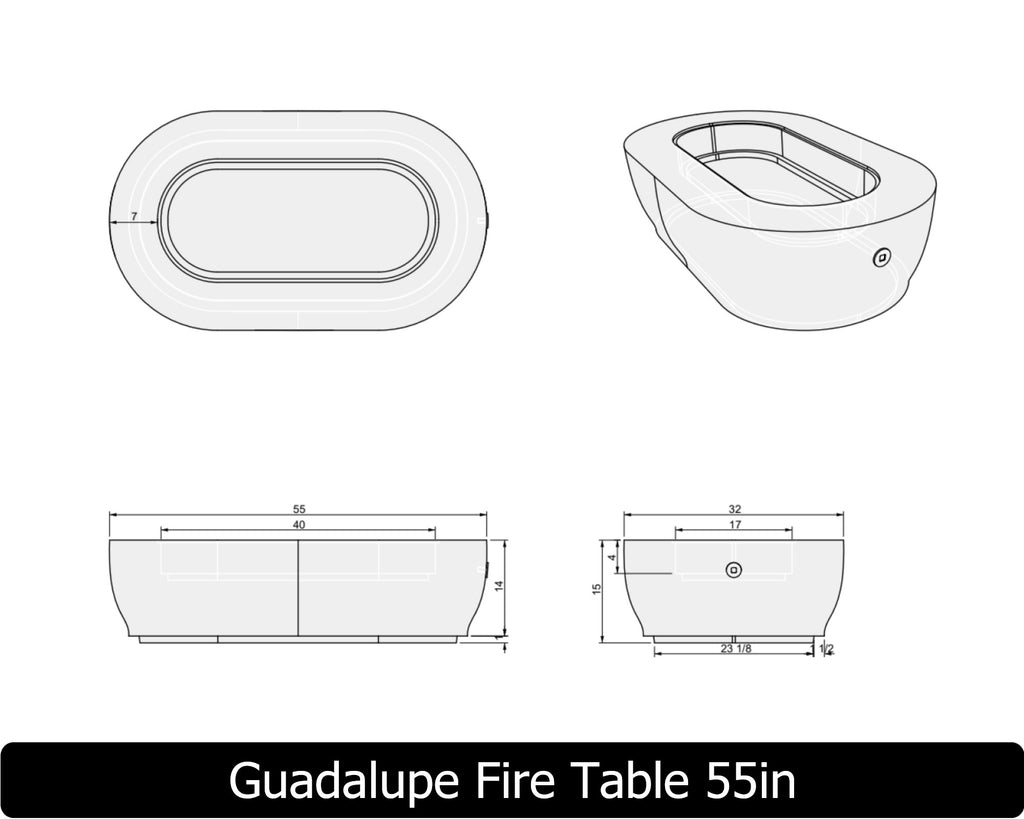 Freedom Fire Pits Guadalupe Gas Fire Pit Table
