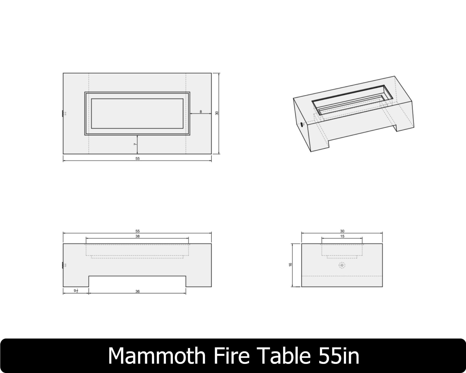 Freedom Fire Pits Mammoth Gas Fire Pit Table