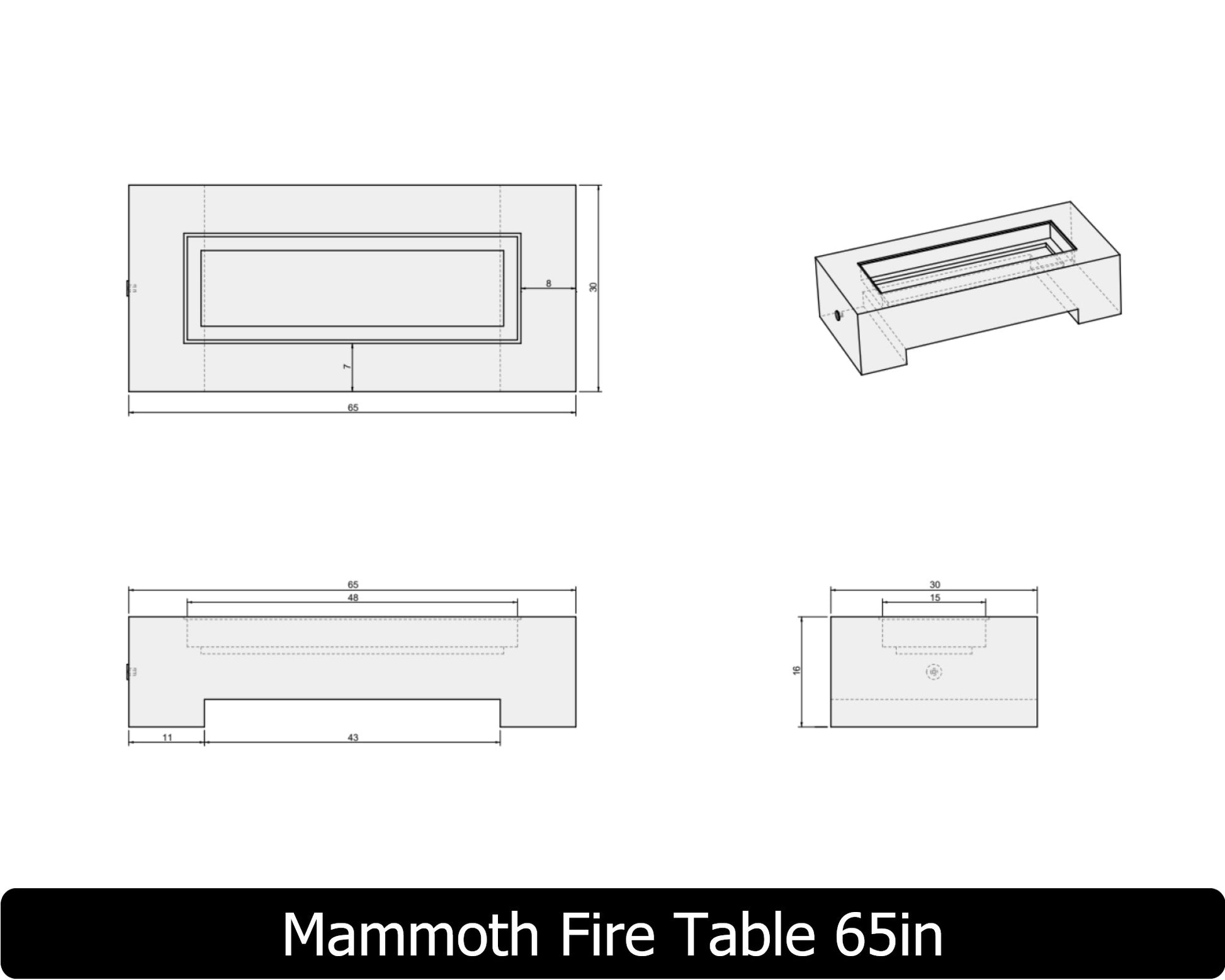 Freedom Fire Pits Mammoth Gas Fire Pit Table
