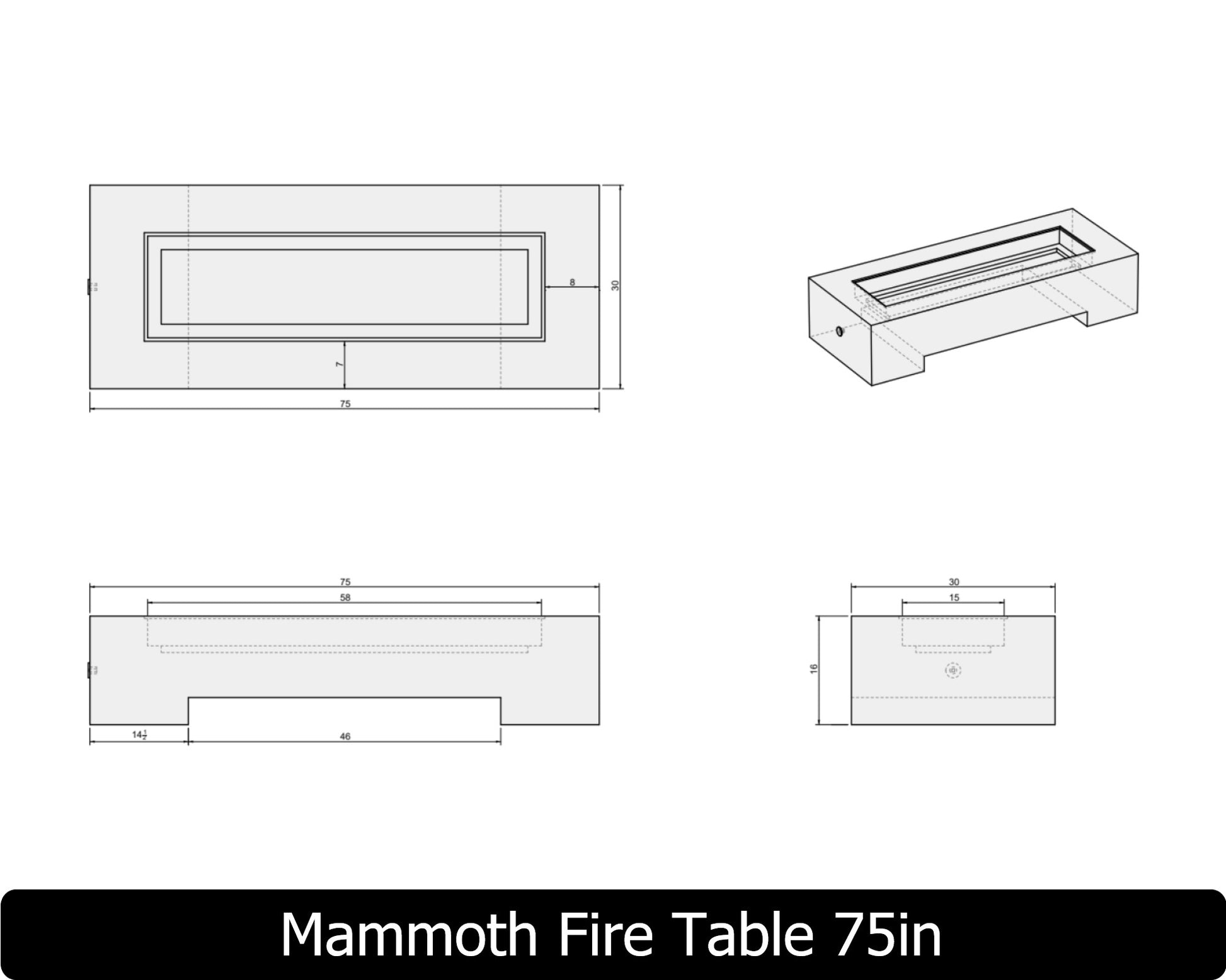 Freedom Fire Pits Mammoth Gas Fire Pit Table