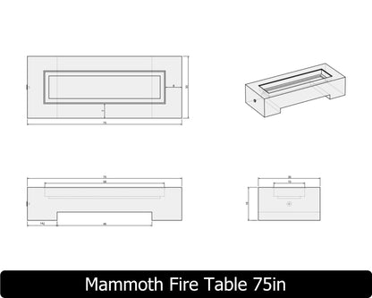 The Freedom Collection Mammoth Rectangle Gas Fire Table