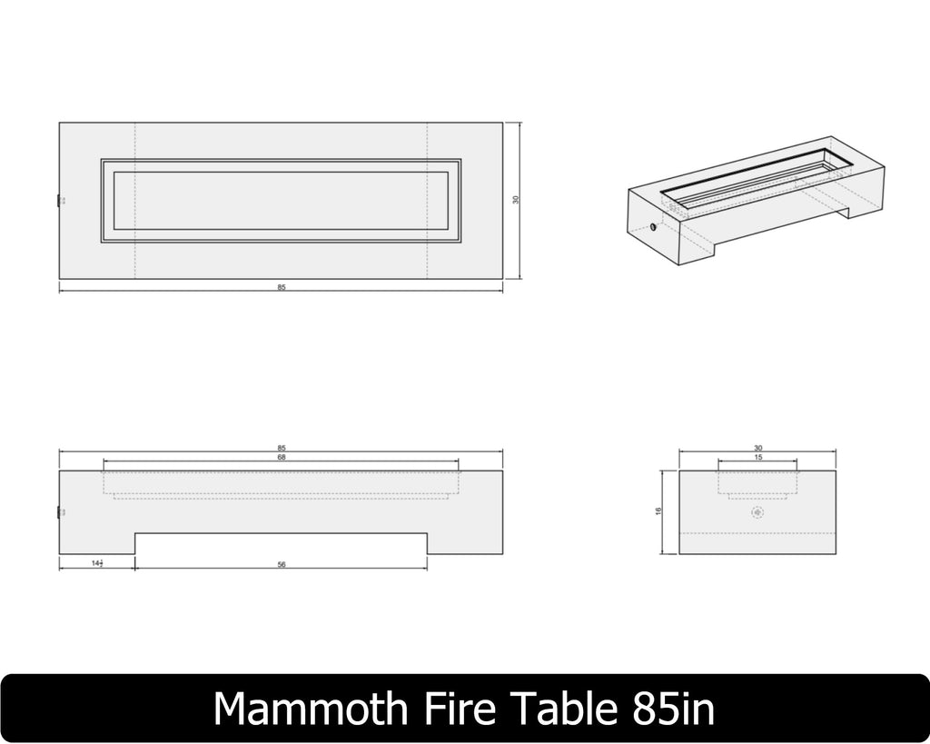 Freedom Fire Pits Mammoth Gas Fire Pit Table