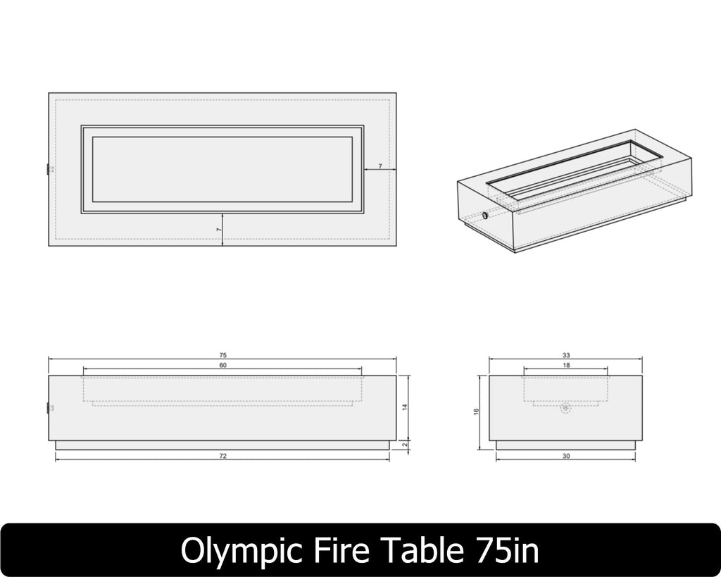 Freedom Fire Pits Olympic Gas Fire Pit Table