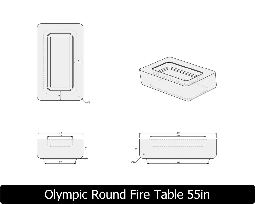 Freedom Fire Pits Olympic Rectangle Gas Fire Pit Table