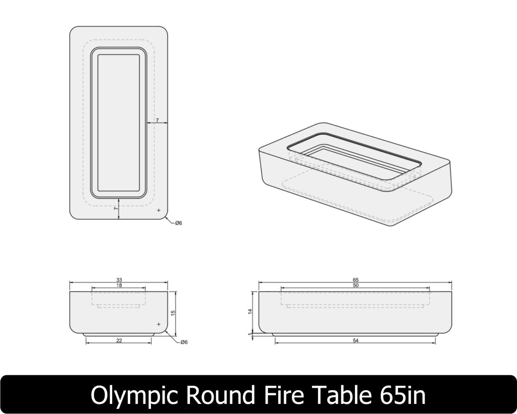 Freedom Fire Pits Olympic Rectangle Gas Fire Pit Table