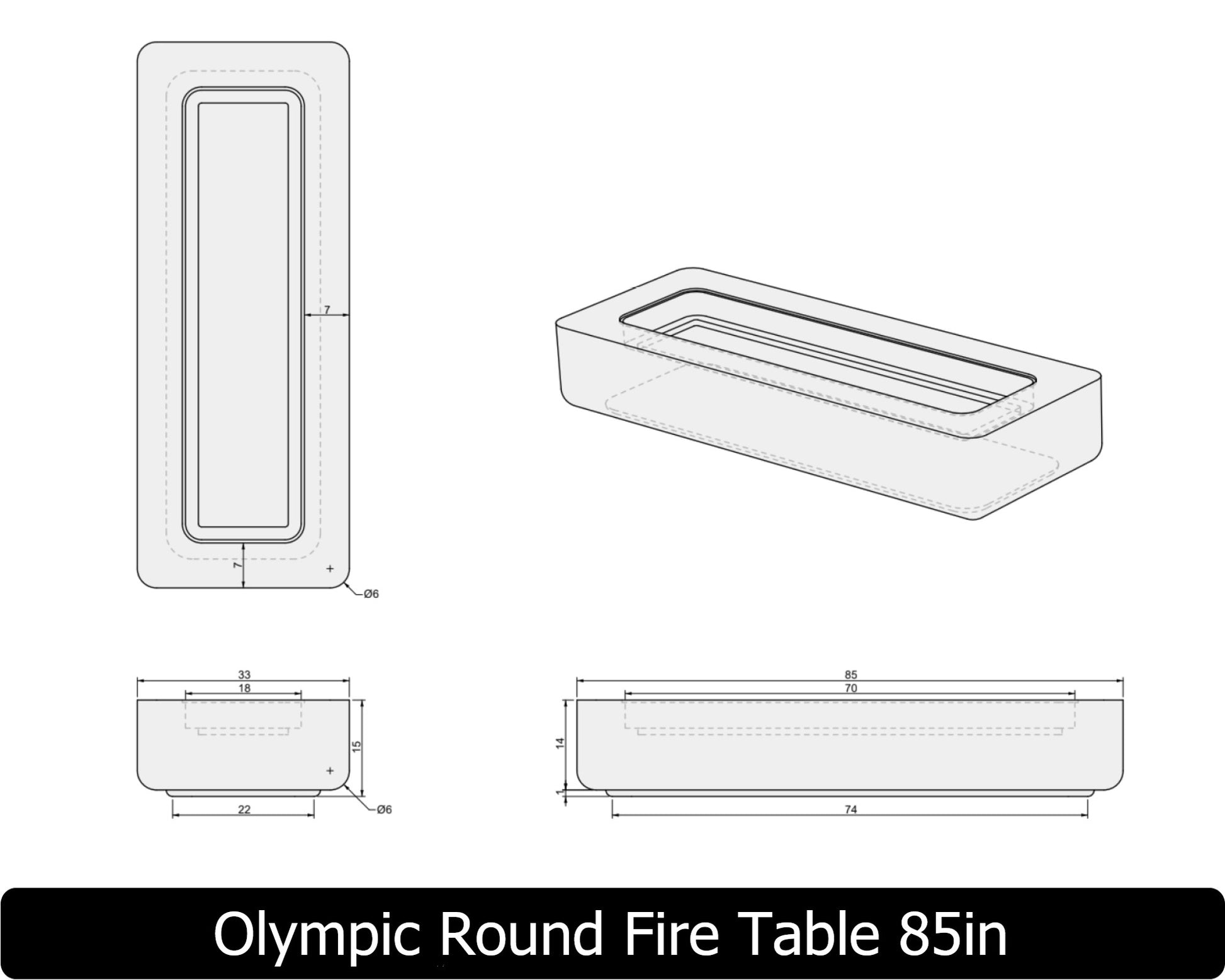 Freedom Fire Pits Olympic Rectangle Gas Fire Pit Table