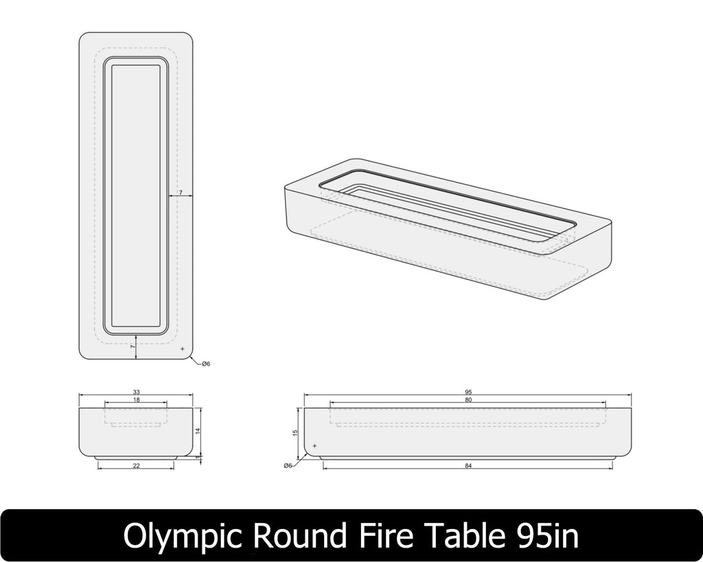Freedom Fire Pits Olympic Rectangle Gas Fire Pit Table