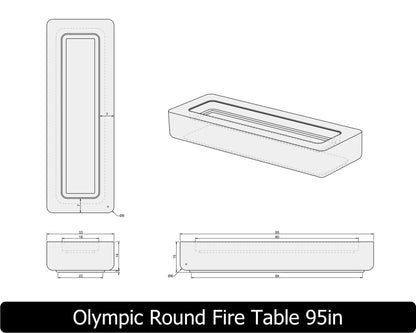 The Freedom Collection Olympic Rounded Rectangle Gas Fire Table
